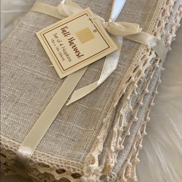 Homewear Willow 4-Pc. Napkin Set beige new - Picture 3 of 3